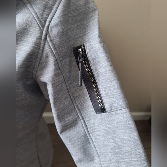 Light Blue Utility Jacket with Fitted Style and Stand-Up Collar - Picture 11 of 14